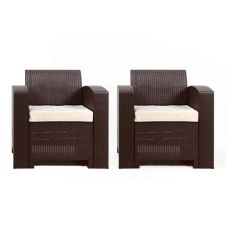 Комплект Rattan premium 2 кресла (с подушкой), венге