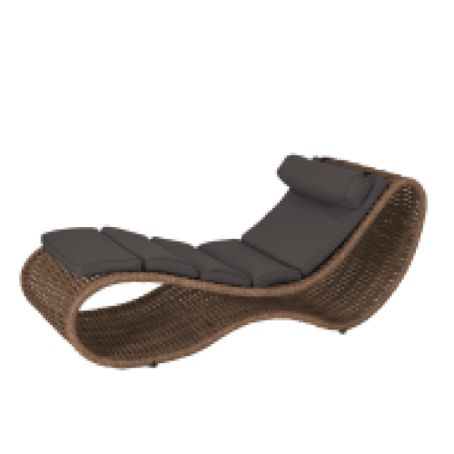 Плетеный шезлонг DeckWOOD 1950 х 770 х 750мм Wave pool темно-зеленый