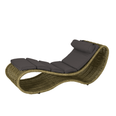 Плетеный шезлонг DeckWOOD 1950 х 770 х 750мм Wave pool темно-зеленый