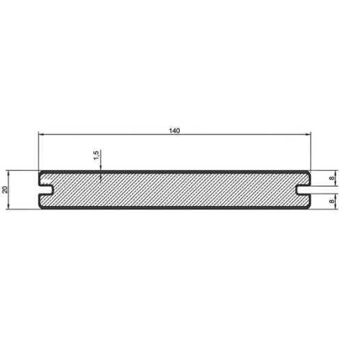 Террасная доска МАССИВ co-extrusion 20*140*2900мм 3D текстура дерева PREMIUM (2 стороны/2 цвета), м.пог, шоколад+серый