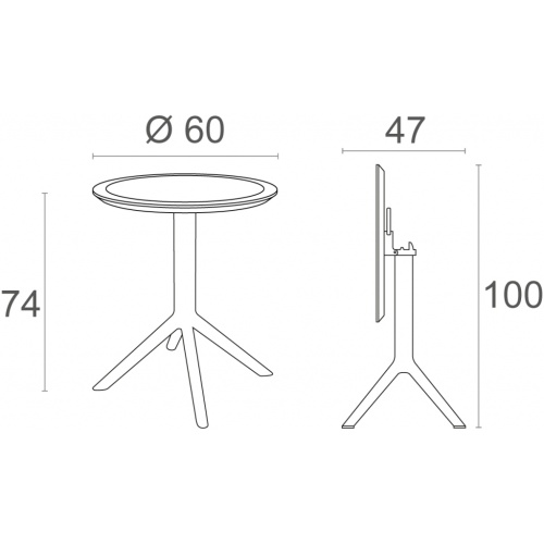 Стол пластиковый складной Siesta Contract Sky Folding Table 60