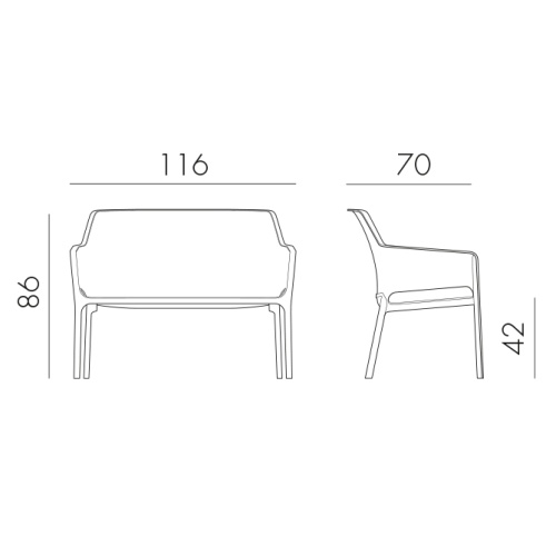 Диван пластиковый Nardi Net Bench