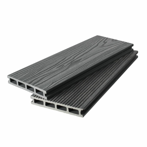 Террасная доска двухсторонняя серый TalverWood 3D 150*25мм (4 м) вельвет, м.пог