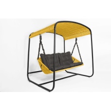 Плетеный диван Sky Bed Lite 2000 х1800м х1450мм желтый