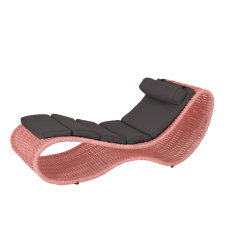 Плетеный шезлонг DeckWOOD 1950 х 770 х 750мм Wave pool светло-розовый