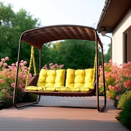 Плетеный диван Sky Bed Lite 2000 х1800м х1450мм коричневый