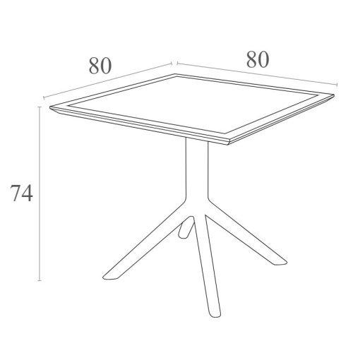 Стол пластиковый Siesta Contract Sky Table 80 бежевый