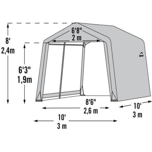 Тентовый сарай Shelterlogic 3 х 3 х 2.4 м