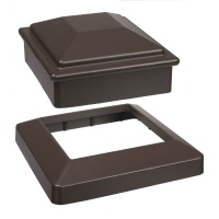 Крышка+юбка для столба 3D 125*125мм, алюминий, Коричневый
