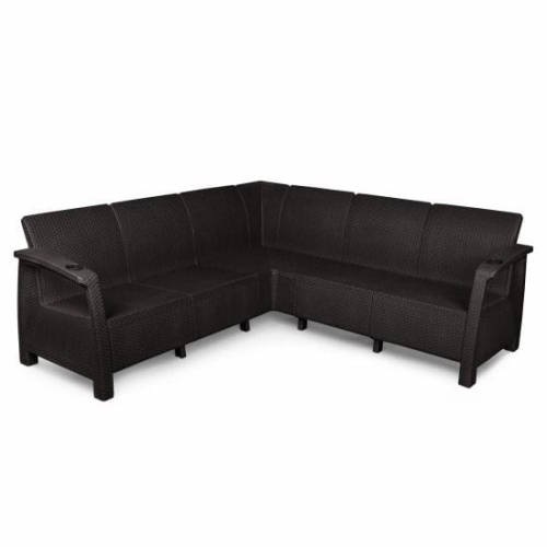 Угловой диван Yalta Corner Set (без подушек), Шоколадный