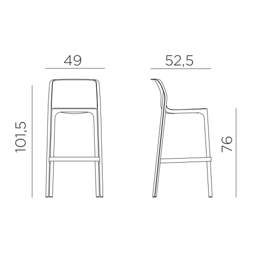 Стул пластиковый барный Nardi Net Stool