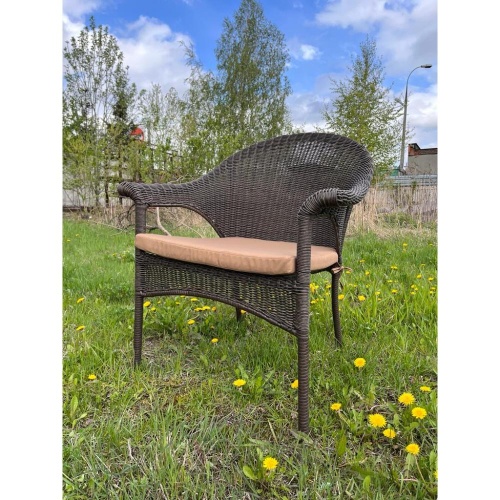 Плетеное кресло LV-140B Brown с подушкой в комплекте