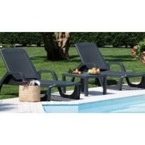 Шезлонг из искусственного ротанга B:rattan Miami коричневый