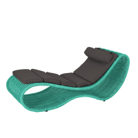 Плетеный шезлонг DeckWOOD 1950 х 770 х 750мм Wave pool бирюзовый, Бирюза