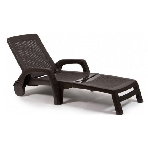 Шезлонг из искусственного ротанга B:rattan Miami коричневый