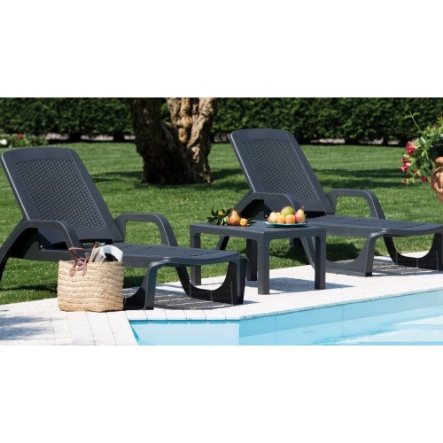 Шезлонг из искусственного ротанга B:rattan Nilo коричневый