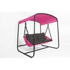 Плетеный диван Sky Bed Lite 2000 х1800м х1450мм розовый