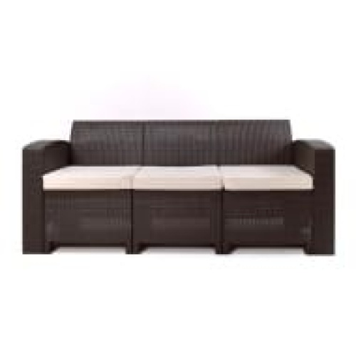 Диван трехместный Rattan premium (3-х местная подушка), венге