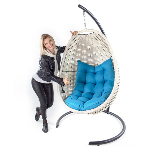 Плетеное кресло-кокон 1550 х 820 х 1400 мм DeckWOOD серый