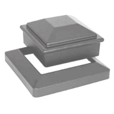 Крышка+юбка для столба 3D 125*125мм, алюминий, Серый