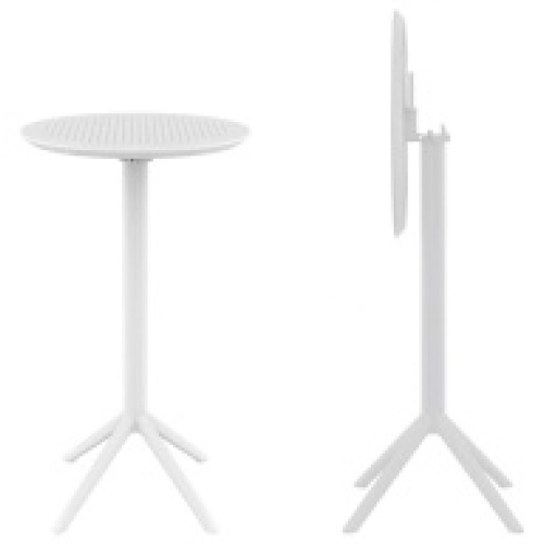 Стол пластиковый барный складной Siesta Contract Sky Folding Bar Table 60 белый