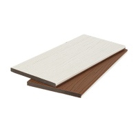 Универсальная доска заборная/подступенок двухсторонняя co-extrusion 11*140*2900мм 3D текстура дерева PREMIUM (2 стороны/2 цвета), м.пог, песочный+белый